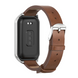 Кожаный ремешок для Xiaomi Mi Smart Band 8 Active, Brown/Silver