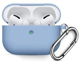 Чохол Силіконовий BlackPink для AirPods Pro Ultra Classic з карабіном, Блакитний