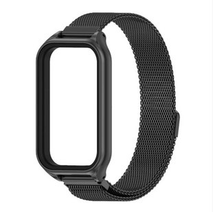Металевий ремінець Milanese + корпус для Redmi Band 3 / Mi Band 9 Active , чорний