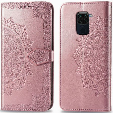Кожаный чехол (книжка) Art Case с визитницей для Xiaomi Redmi Note 9 / Redmi 10X, Розовый