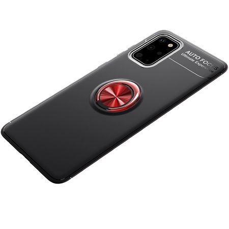 TPU чехол Deen ColorRing под магнитный держатель (opp) для Samsung Galaxy S20, Черный / Красный