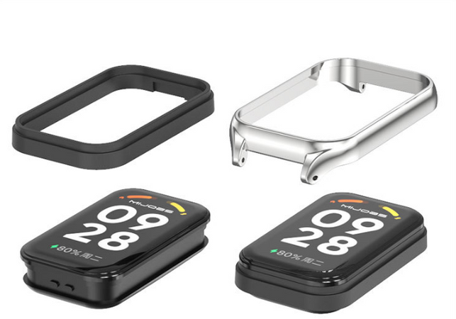 Металевий ремінець Milanese + корпус для Redmi Band 3 / Mi Band 9 Active , чорний