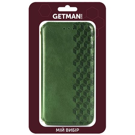Кожаный чехол книжка GETMAN Cubic (PU) для Xiaomi Redmi 10 / Note 11 4G, Зеленый