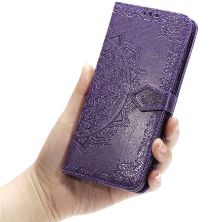 Кожаный чехол (книжка) Art Case с визитницей для Xiaomi Redmi Note 9 / Redmi 10X, Фиолетовый