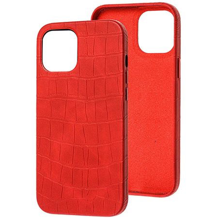 Кожаный чехол Croco Leather для Apple iPhone 13 Pro Max (6.7"), Red