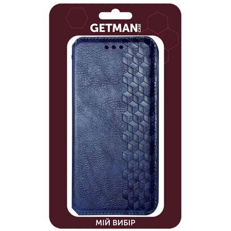 Кожаный чехол книжка GETMAN Cubic (PU) для Samsung Galaxy A10s, Синий
