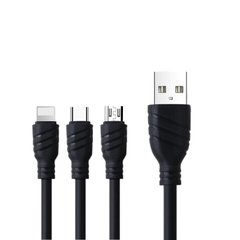 USB Cable Awei CL-986 3in1 iPhone 5/MicroUSB/Type-C Black