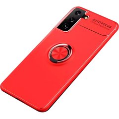 TPU чехол Deen ColorRing под магнитный держатель (opp) для Samsung Galaxy S21, Красный / Красный