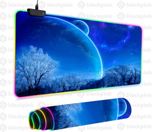 LED килимок для мишки Космос 80х30см., Ніч