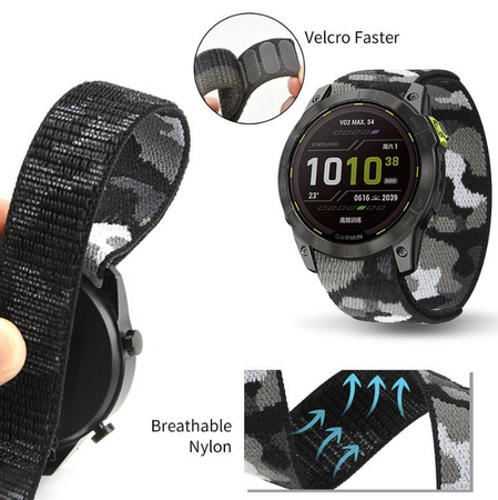 Нейлоновий ремінець на липучці для Garmin Fenix 7/7X/6X/5X/6/5 26ММ., Червоний
