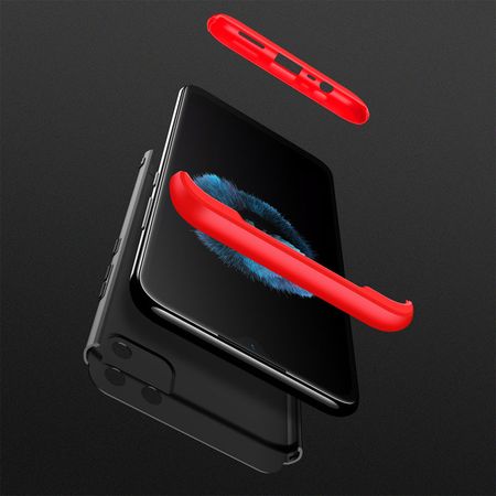 Пластиковая накладка GKK LikGus 360 градусов (opp) для Realme C11 (2020), Черный / Красный