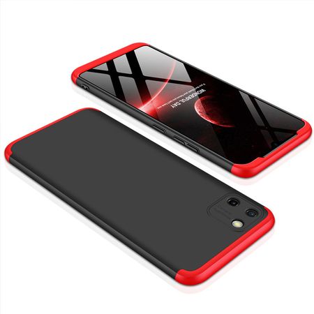 Пластиковая накладка GKK LikGus 360 градусов (opp) для Realme C11 (2020), Черный / Красный