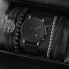 Подарочный набор Часы+Браслет 5 в 1 Black