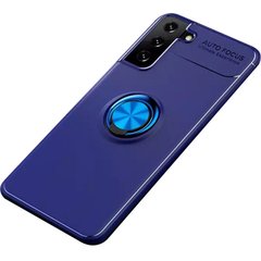 TPU чехол Deen ColorRing под магнитный держатель (opp) для Samsung Galaxy S21+, Синий / Синий