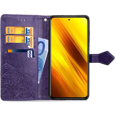 Кожаный чехол (книжка) Art Case с визитницей для Xiaomi Redmi Note 10 / Note 10s, Фиолетовый