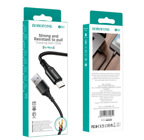 Дата кабель Borofone BX54 Ultra bright USB to MicroUSB (1m)