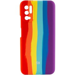 Чехол Silicone Cover Full Rainbow для Xiaomi Redmi Note 10 5G / Poco M3 Pro, Красный / Фиолетовый