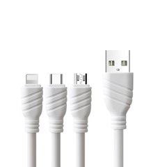 USB Cable Awei CL-986 3in1 iPhone 5/MicroUSB/Type-C White