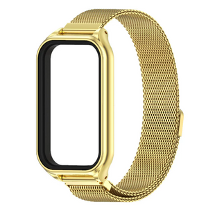 Металевий ремінець Milanese + корпус для Redmi Band 3 / Mi Band 9 Active , жовтий
