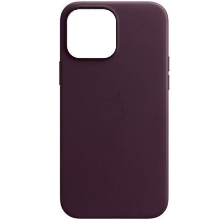 Кожаный чехол Leather Case (AAA) для Apple iPhone 13 Pro Max (6.7"), Бордовый / Dark Cherry