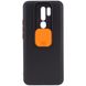 Чехол Camshield Black TPU со шторкой защищающей камеру для Xiaomi Redmi 9, Черный / Оранжевый