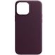 Кожаный чехол Leather Case (AAA) для Apple iPhone 13 Pro Max (6.7"), Бордовый / Dark Cherry