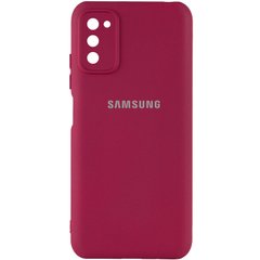 Чехол Silicone Cover My Color Full Camera (A) для Samsung Galaxy A03s, Бордовый / Marsala