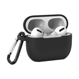 Силиконовый чехол для Apple AirPods PRO/PRO 2 с карабином, Черный