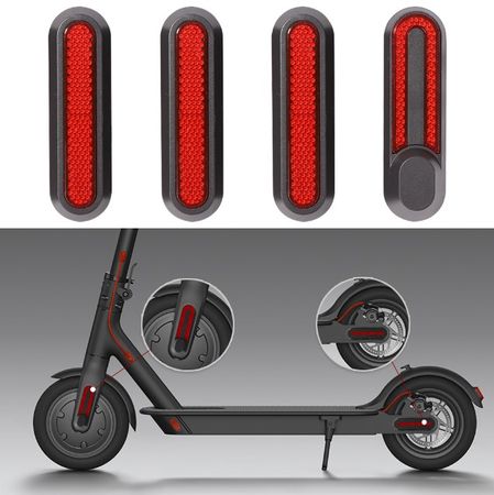 Боковые отражатели колес для электросамоката Xiaomi mijia M365 Pro | Pro 2 | 1S, Красный