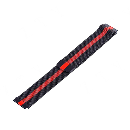 Ремешок миланская петля Blackpink 20mm для Cмарт часов AMAZFIT GTR-42 / GTS Черный с Красной полосой