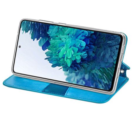 Кожаный чехол книжка GETMAN Mandala (PU) для Samsung Galaxy S20 FE, Синий
