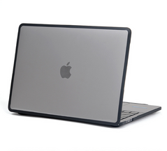 Пластикова накладка c силіконовим бампером для Macbook Pro 16" A2485, A2780, Чорний прозорий + Чорний бампер