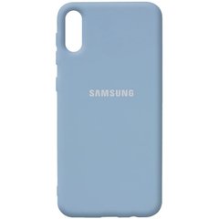 Чехол Silicone Cover Full Protective (AA) для Samsung Galaxy A02, Голубой / Lilac Blue
