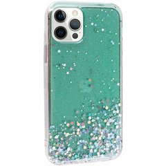 TPU чехол Star Glitter для Apple iPhone 12 Pro Max (6.7"), Прозрачный / Мятный