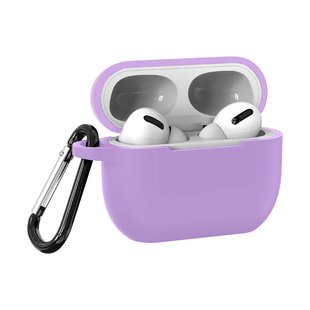 Силиконовый чехол для Apple AirPods PRO/PRO 2 с карабином, Фиолетовый