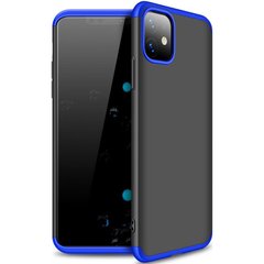 Пластиковая накладка GKK LikGus 360 градусов (opp) для Apple iPhone 11 (6.1"), Черный / Синий