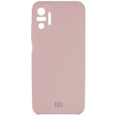 Чехол Silicone Cover Full Camera (AAA) для Xiaomi Redmi Note 10 Pro / 10 Pro Max, Розовый / Pink Sand