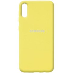 Чехол Silicone Cover Full Protective (AA) для Samsung Galaxy A02, Желтый / Yellow