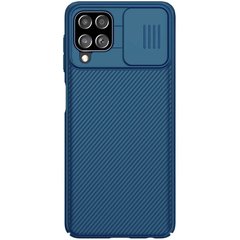 Карбоновая накладка Nillkin Camshield (шторка на камеру) для Samsung Galaxy A22 4G / M32, Синий / Blue