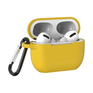 Силиконовый чехол для Apple AirPods PRO/PRO 2 с карабином, Желтый