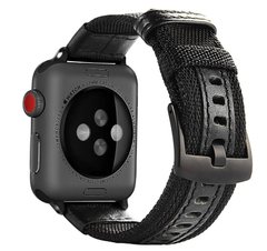 Ремешок Нейлоновый BlackPink Оксфорд для Apple Watch 38/40mm, Черный