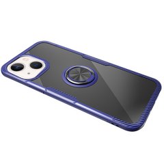 TPU+PC чехол Deen CrystalRing for Magnet (opp) для Apple iPhone 13 mini (5.4"), Бесцветный / Синий