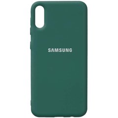 Чехол Silicone Cover Full Protective (AA) для Samsung Galaxy A02, Зеленый / Pine green