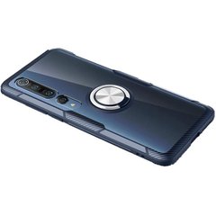 Чехол Deen CrystalRing for Magnet (opp) для Xiaomi Mi 10 / Mi 10 Pro, Бесцветный / Темно-синий