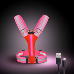 LED светоотражающий жилет с подсветкой USB (для бега, спорта, велосипеда, работы), Pink