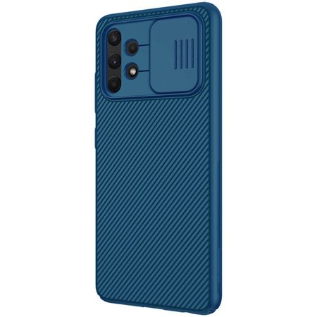 Карбоновая накладка Nillkin Camshield (шторка на камеру) для Samsung Galaxy A32 4G, Синий / Blue