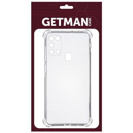 TPU чехол GETMAN Ease logo усиленные углы для Samsung Galaxy M31, Бесцветный (прозрачный)